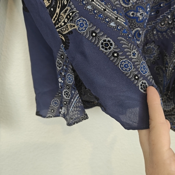 Kobi Halperin Bronson Paisley-Print Silk Button Up Long Sleeves Blouse Size SM - Picture 15 of 16